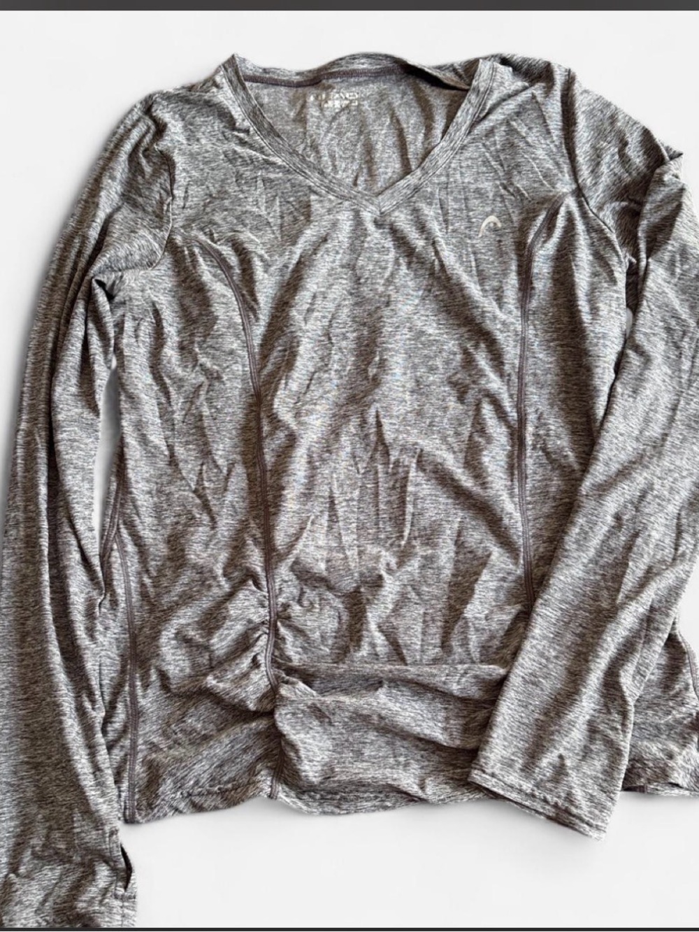 Head Heather Gray Long Sleeve V-Neck Performance Top